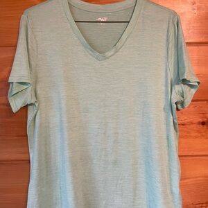Light Green V-Neck Women's Top